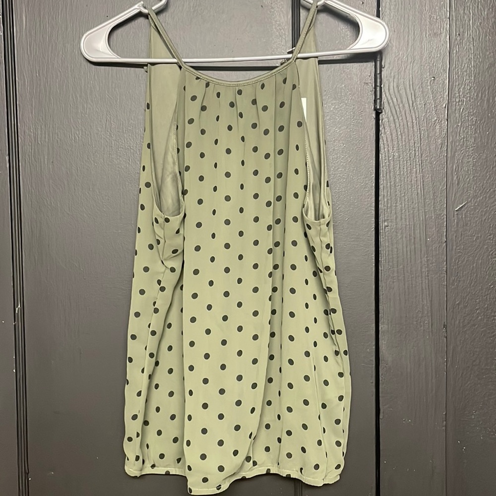 Green polka dot tank top